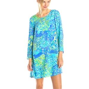 Lilly Pulitzer Size Medium Vibrant Blue and Green Patterned Colette Swin…